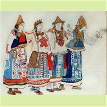 Васнецов В.М. Эскиз костюмов к опере "Снегурочка", 1881 г.